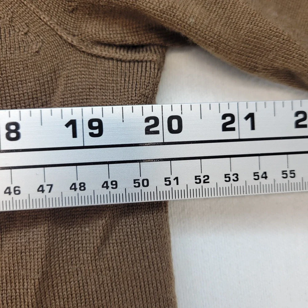 Banana Republic Sweater Men Medium Brown Classic Italian Merino Wool Raglan Knit